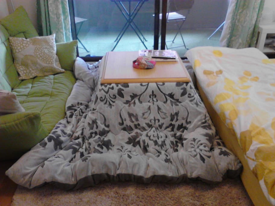 A kotatsu is a traditional heating system in Japan