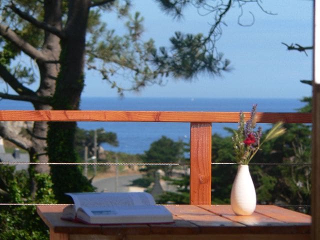 house with terrace facing the sea
