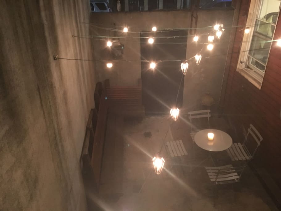 The patio is accessible from an outside door on Humboldt Street.