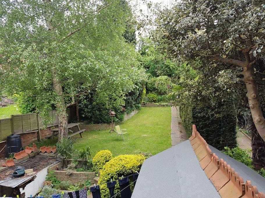 The garden, with a more private lawn further up thats out of sight