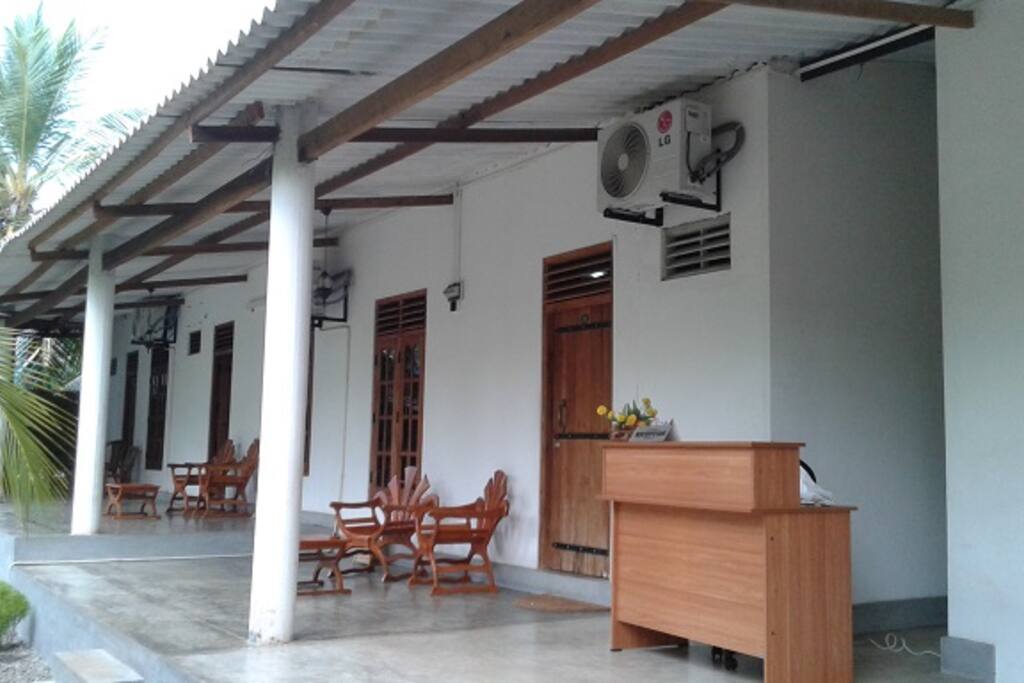 the reception desk is right at the front