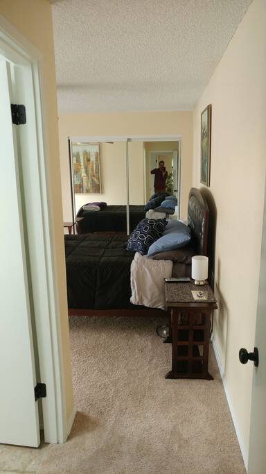 Spacious with full length wall of mirrors