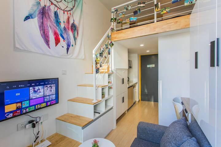 【灵栖家】天河区 万科云城 华观路米酷  宜家风小清新套房可做饭 Loft  5