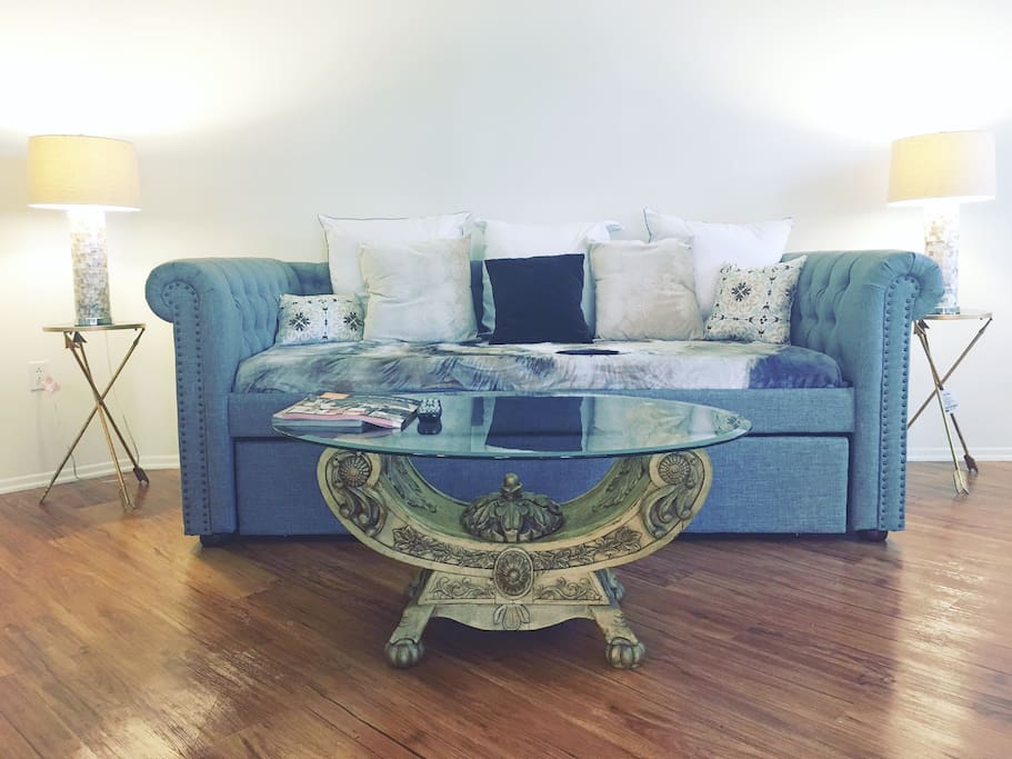 Double trundle twin sofa bed. Sleep two persons