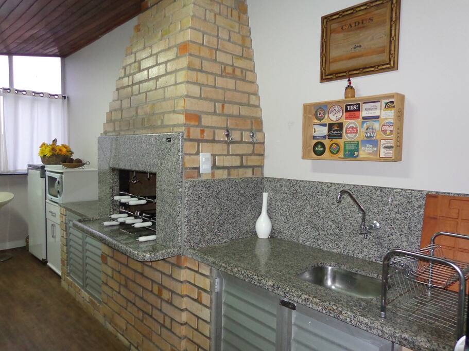 Espaço à vontade para churrasco