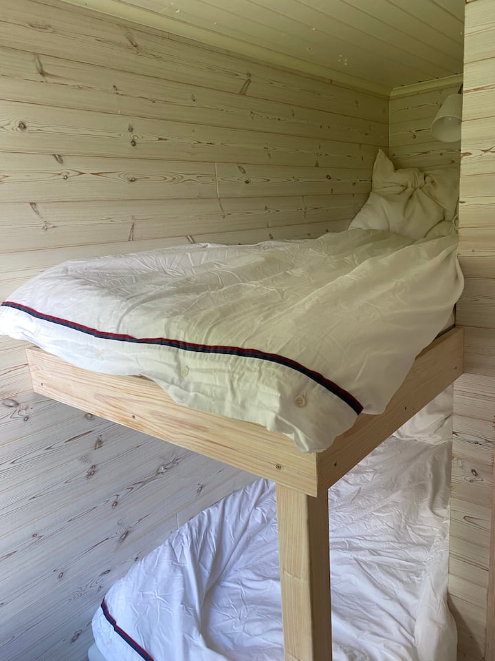 Bedroom 2 with cozy place-built bunk bed 