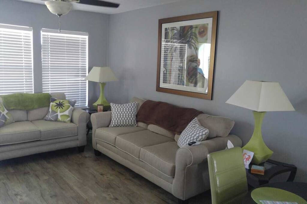 Living area with sofa bed