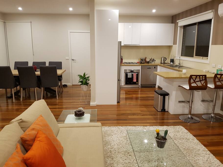 Large Living space with access to Kitchen and Dining