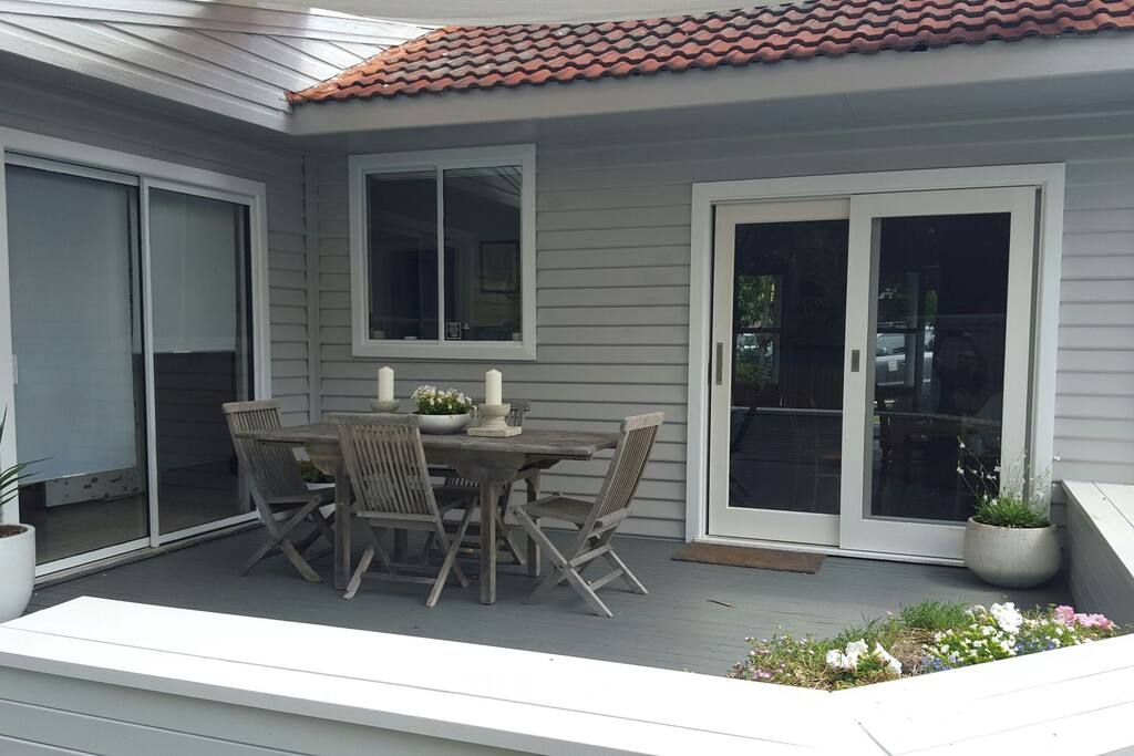 Back deck with shade cover