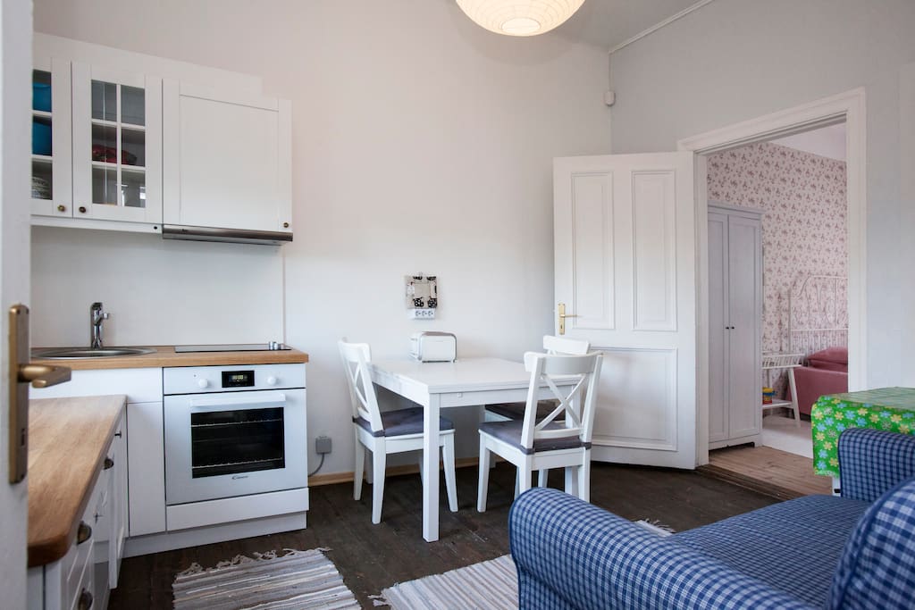 Fully equipped kitchen with a sofa-bed for 2