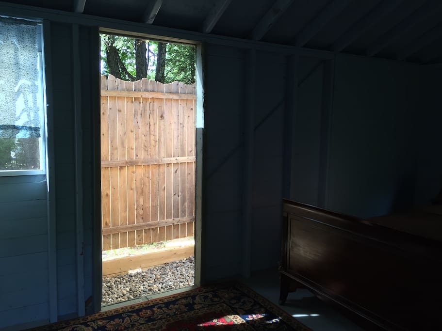 Newly added outdoor shower makes for a nice private getaway.