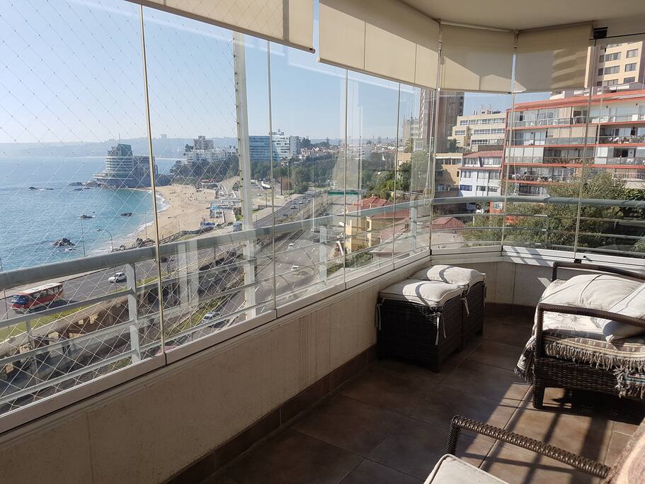 Vista Balcon con cierre vidrio grueso