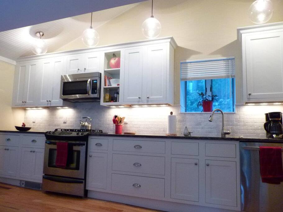 Open, airy kitchen