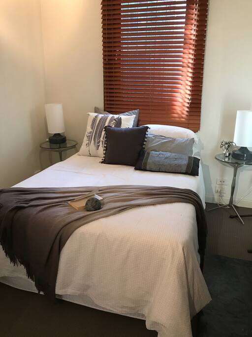 Downstairs bedroom (soundproofed so quiet even though next to living space)