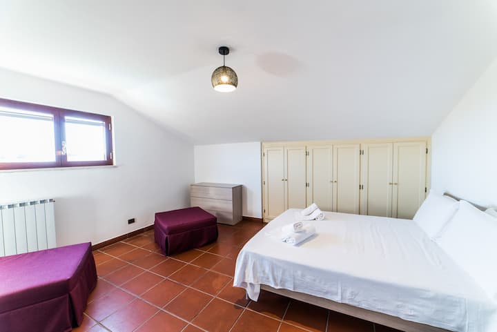 房间配有双人床和2张沙发床，可转换为1人床