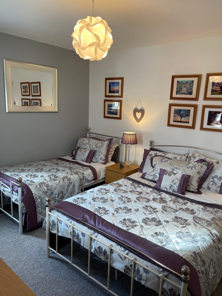 Bedroom 4 - 'Portmoon' - Triple Room. Double bed and single bed.  Smart TV. 
