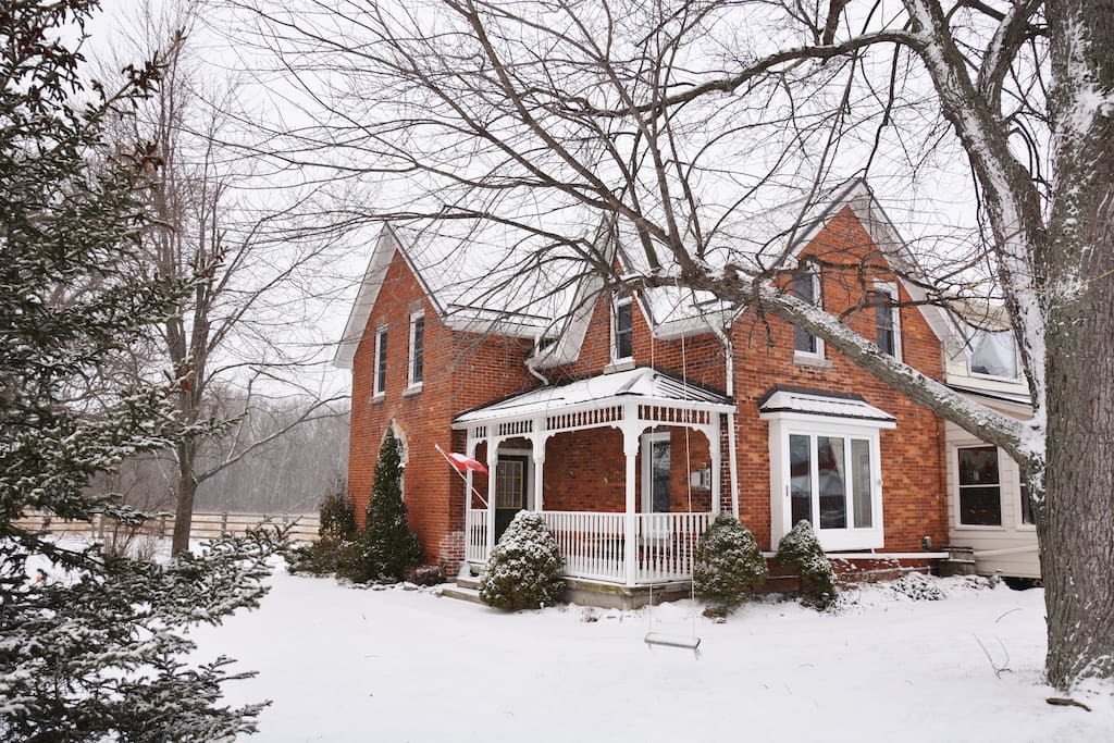 The property is a cozy and magical getaway during the winter months