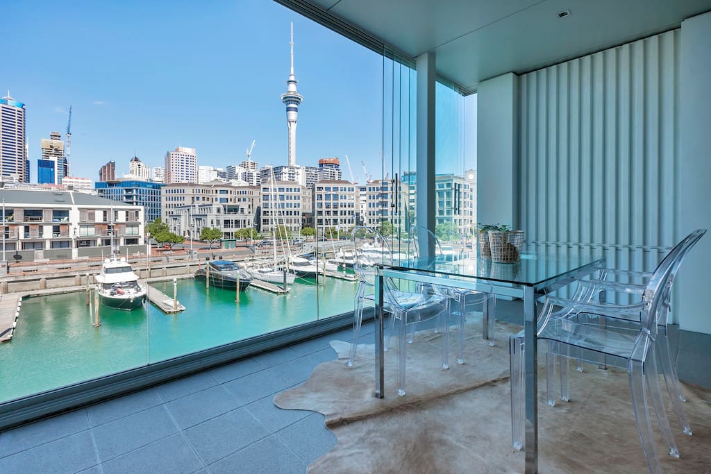 with ever changing views of the Viaduct Harbour