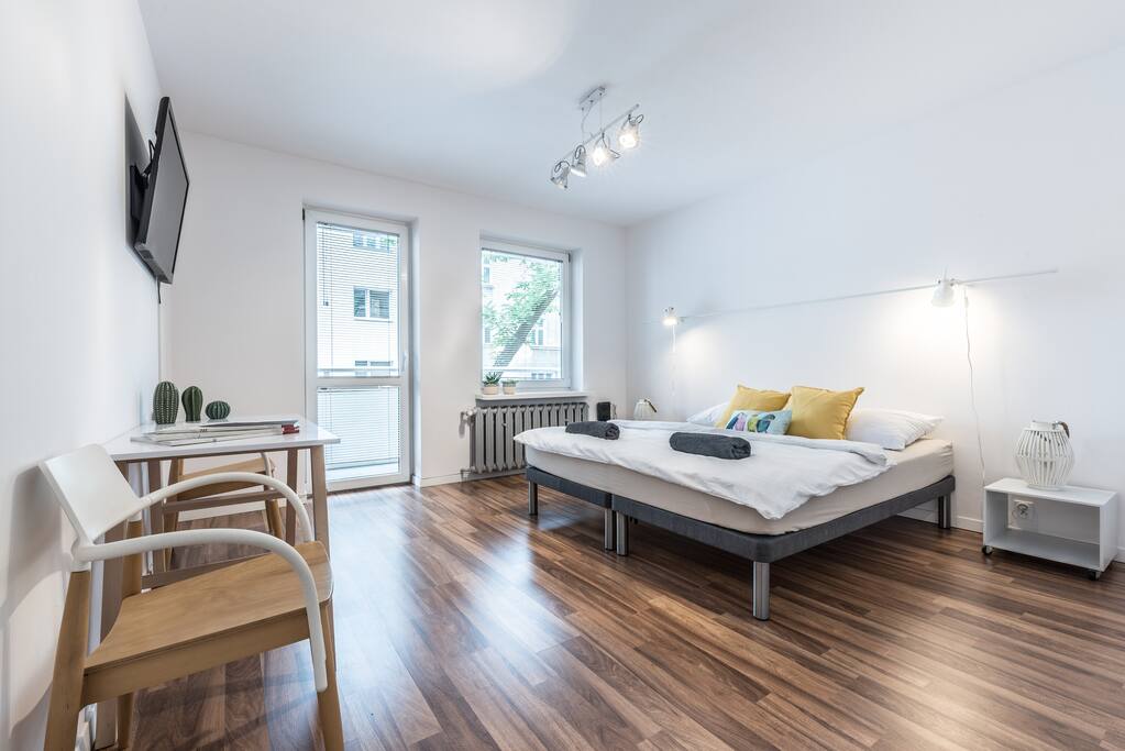 Room with king size bed configuration