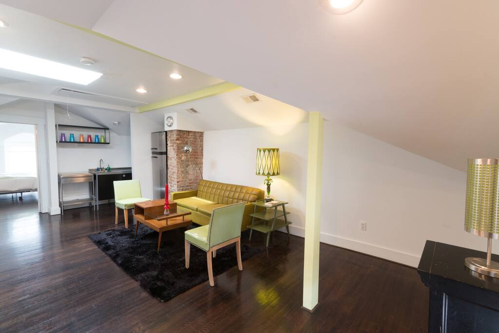 Living room with kitchenette