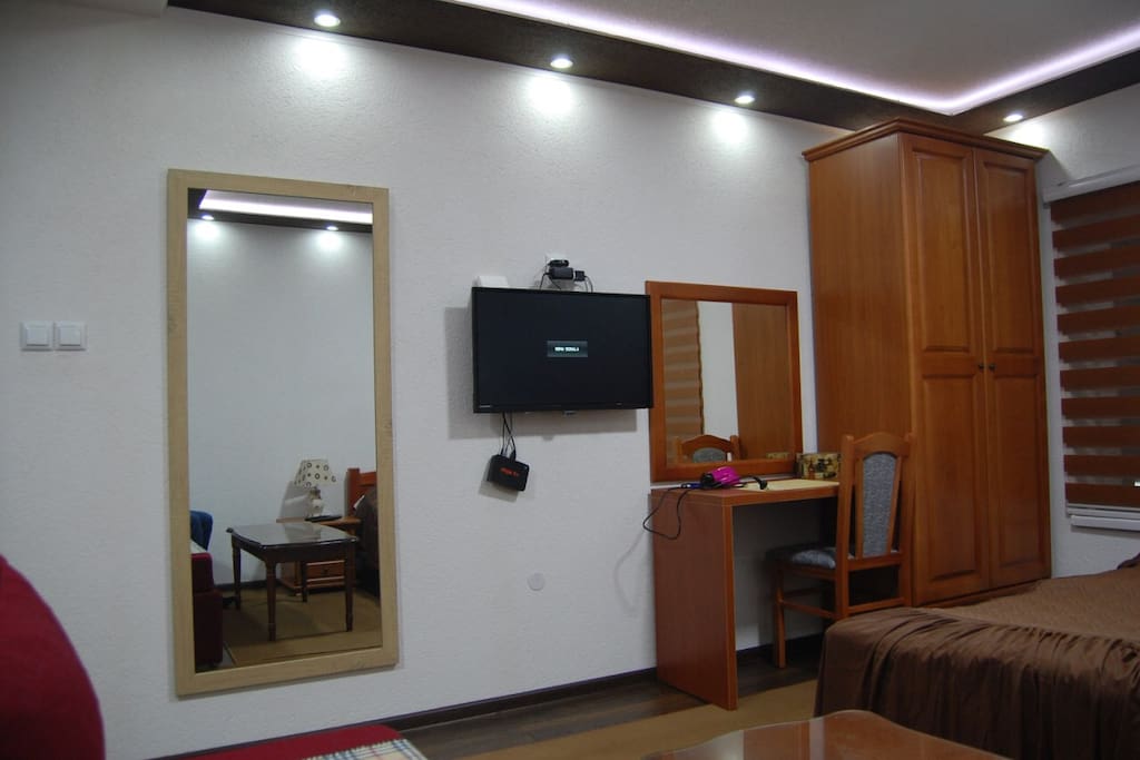 Wardrobe cabinet, desk & TV