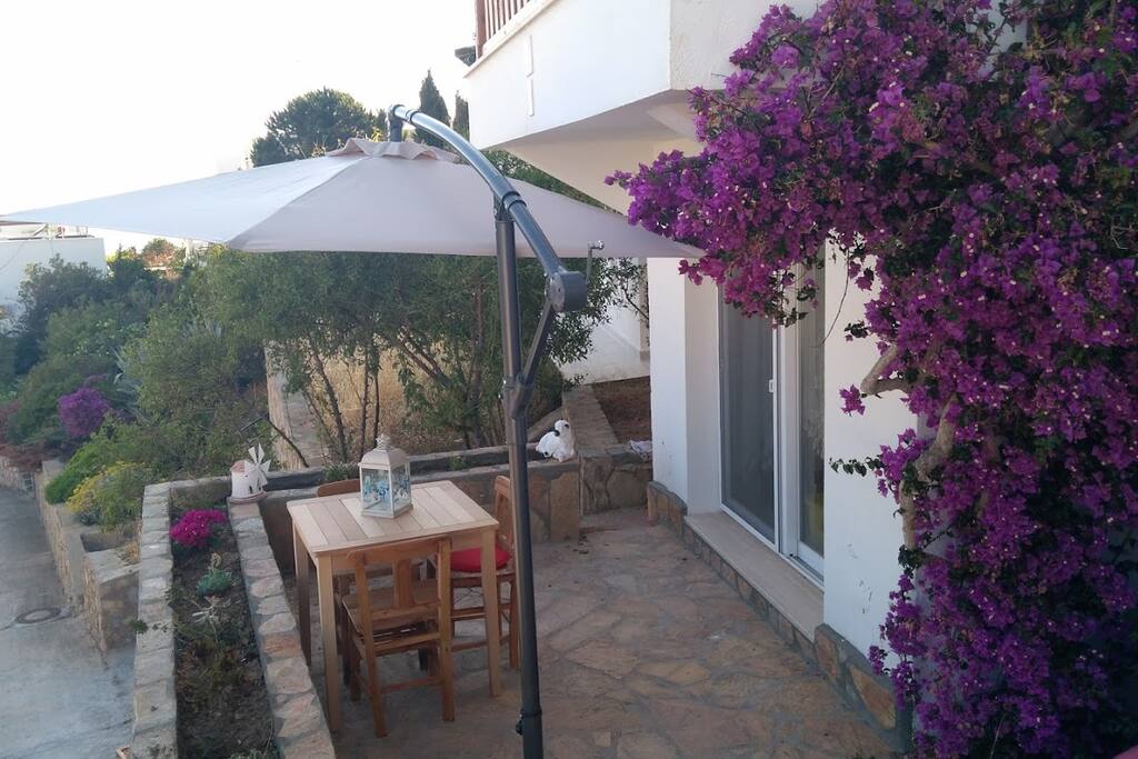 Our appartment has its own entrance and its own private terrace with sea-view.