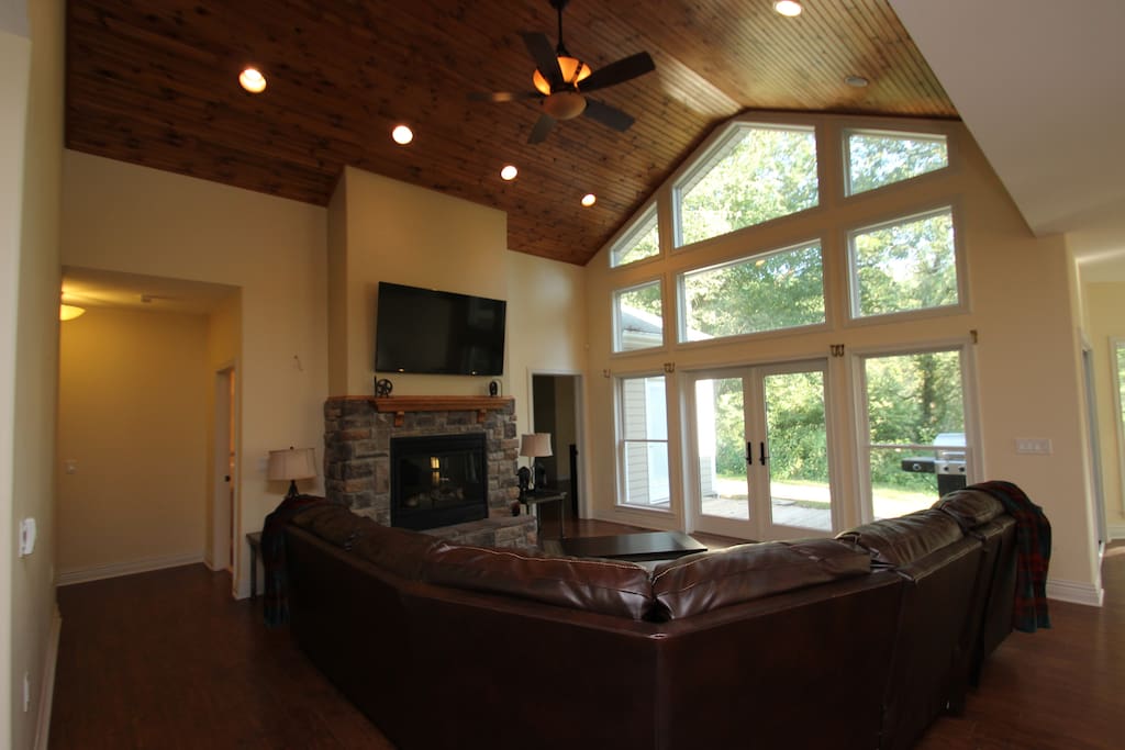 Sit in the living room and watch the river