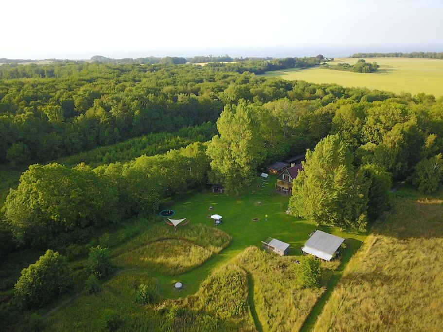 The area seen from above