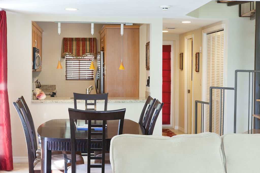 dining area with view to kitchen