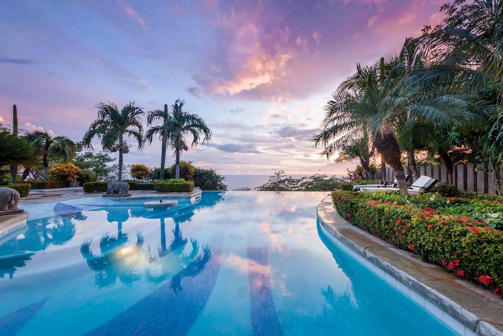 Lower pool at sunset.