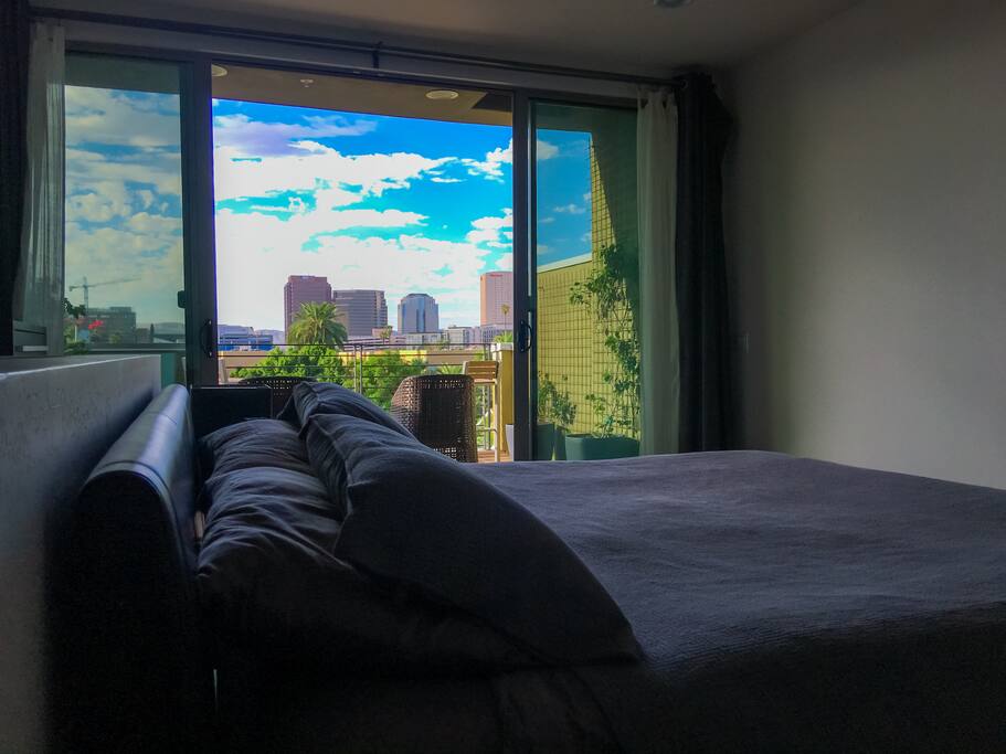 Master bedroom with city view
