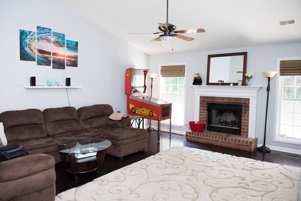 Relax in the living room on the giant couch
