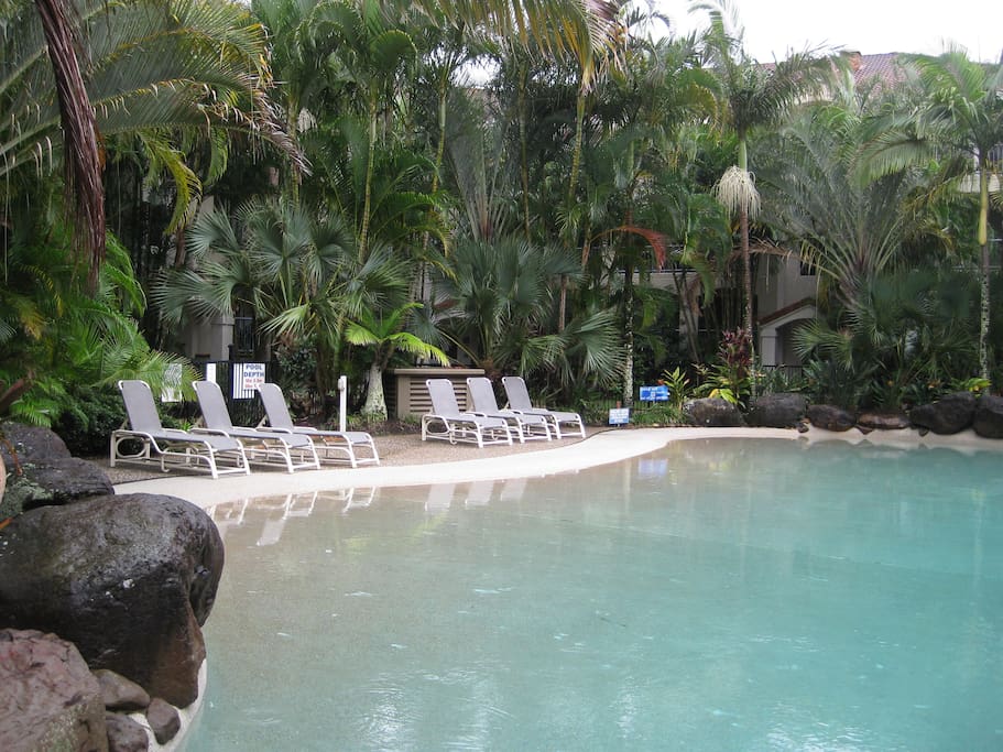 Unit is in resort-style complex with two pools, heated spa