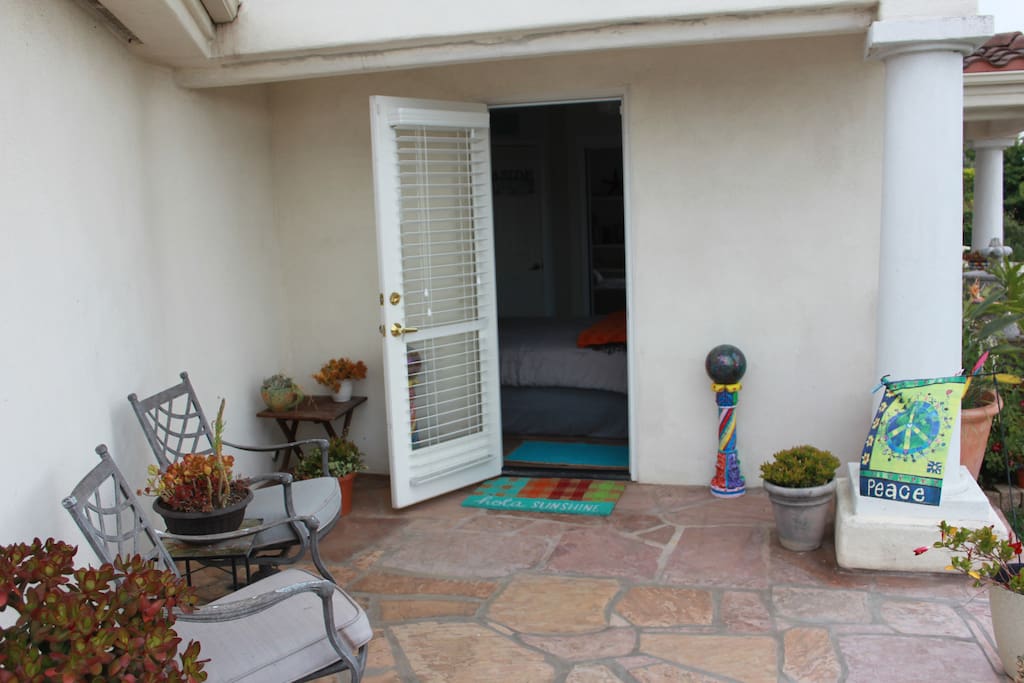 This picture is of the outdoor patio outside the room. The fire pit is not shown here.