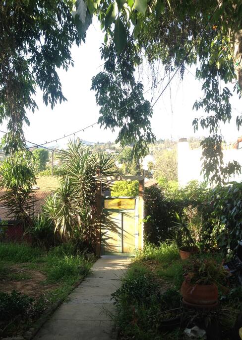 The garden gate to the property
