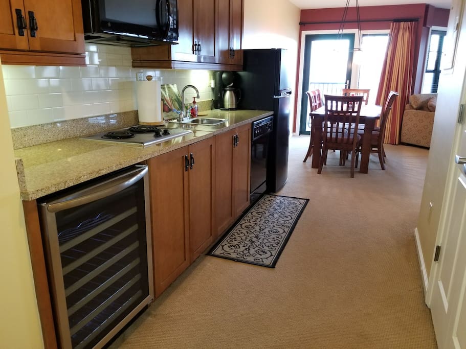 wine cooler & full size refrigerator