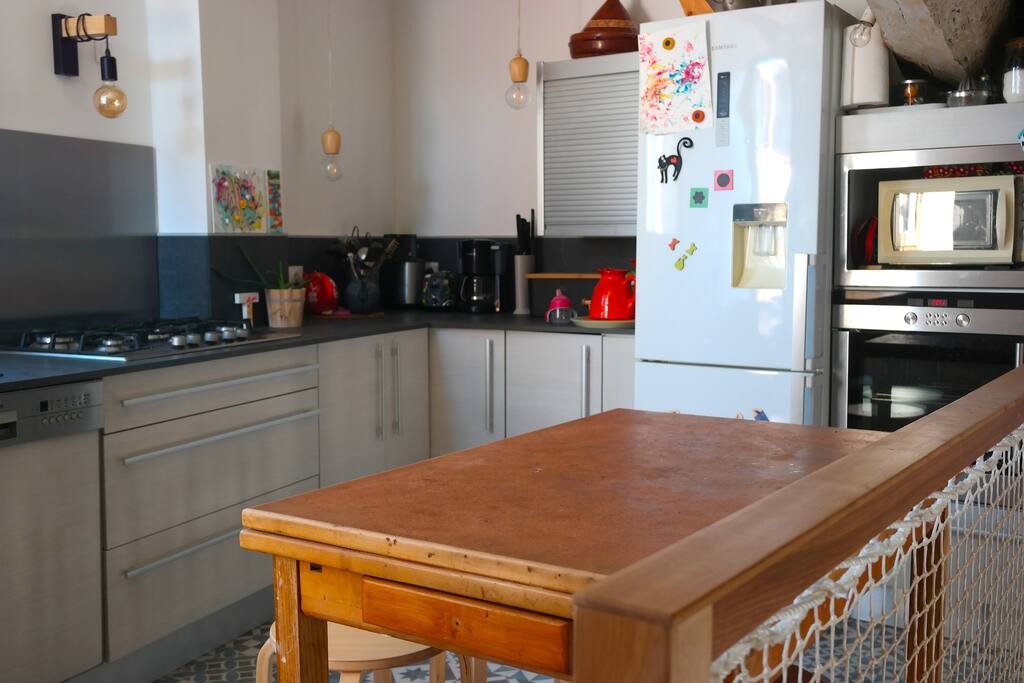 Cuisine toute équipée en mezzanine