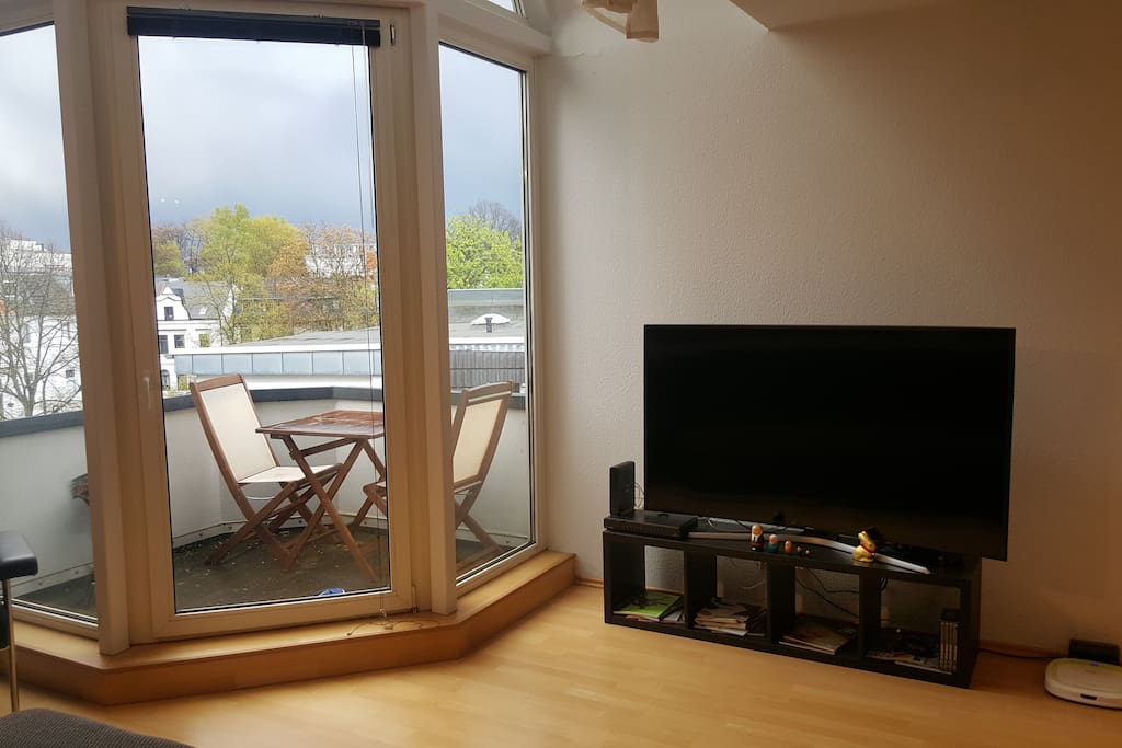 balcony and tv set