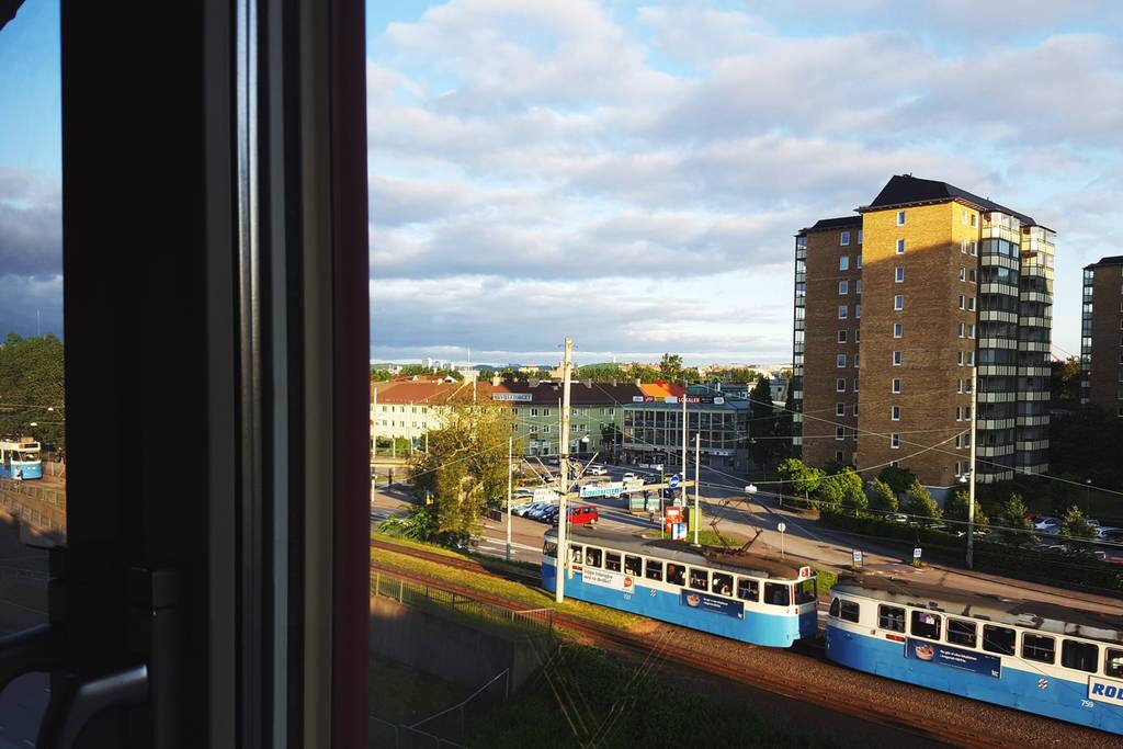 Enjoy the city view from the kitchen window