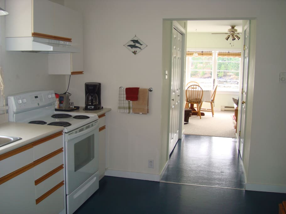Enter thru Blue Door into this bright kitchen...
