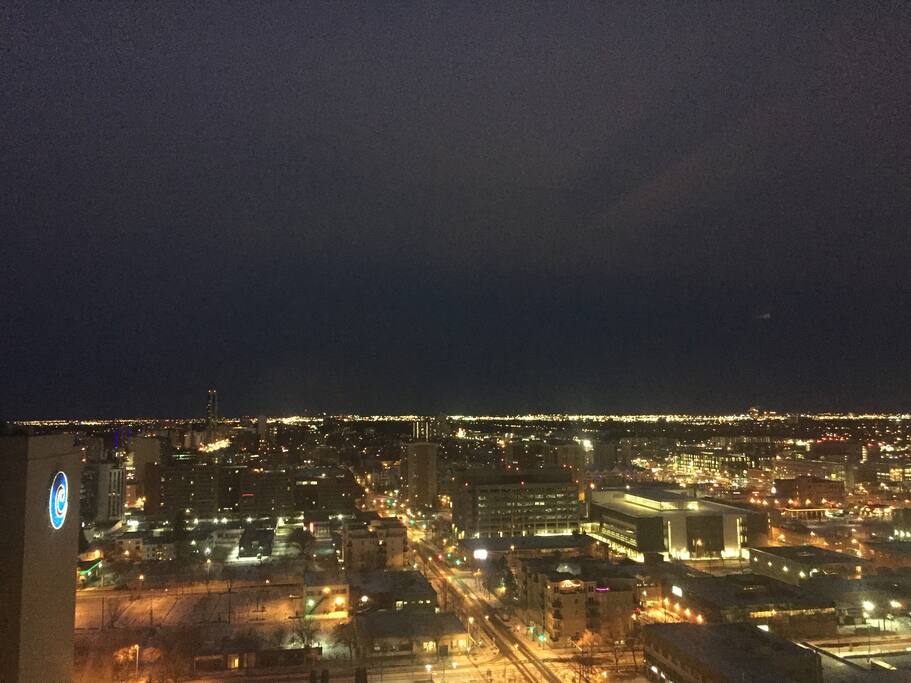 Night-time views from the apartment