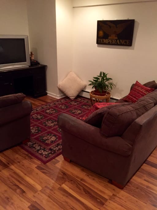 Living room space - we have a dvd player and red box in town, dish internet so no streaming