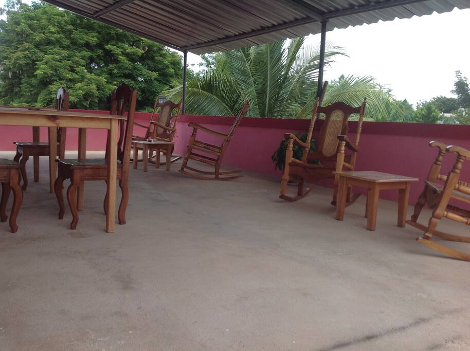 terrasse privée à l'étage