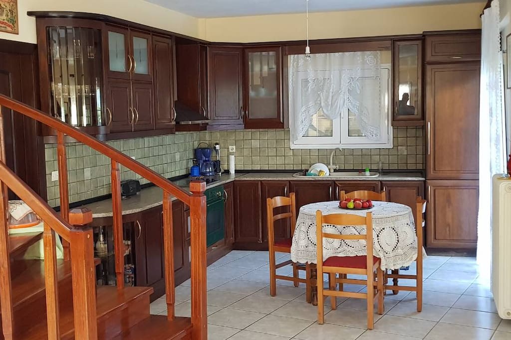 the kitchen