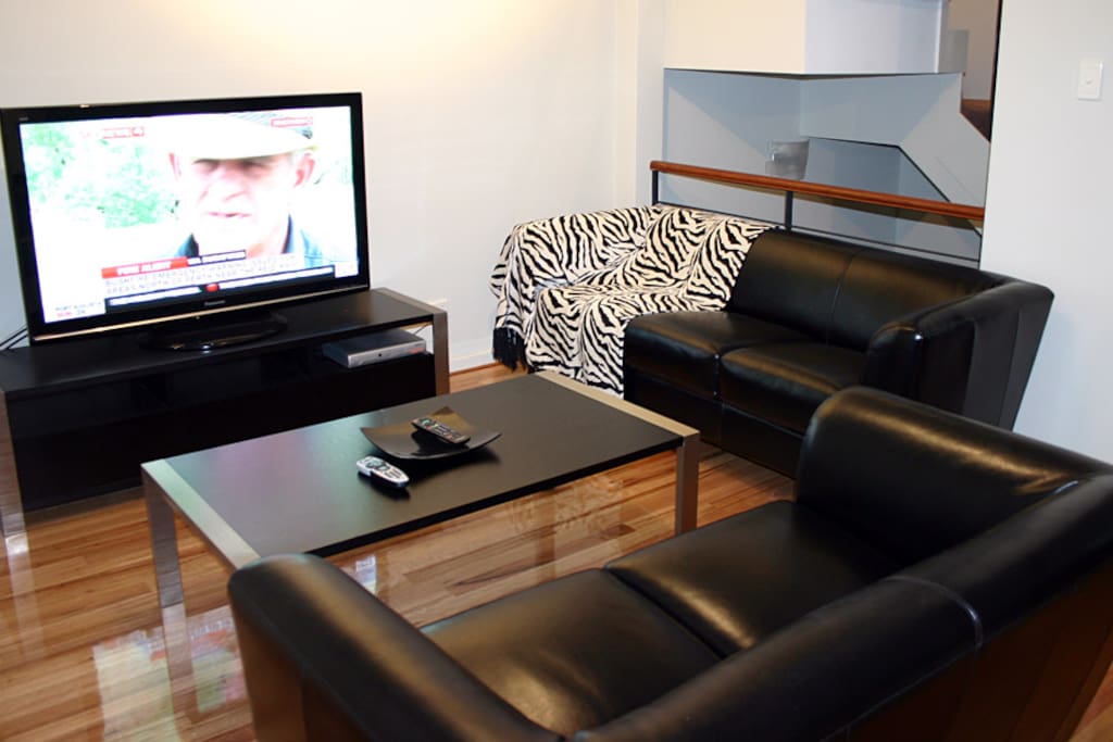 comfy living space with TV