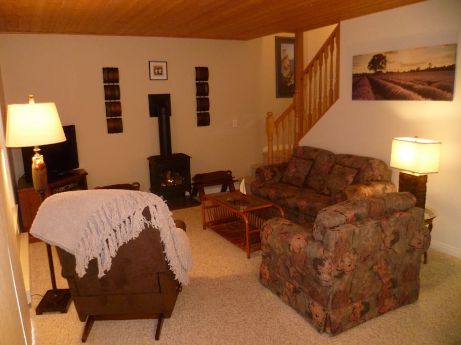 Living room with cosy fireplace