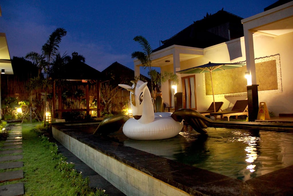 villa in the evening