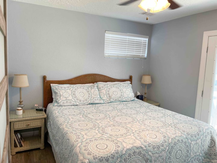 Your master bedroom with an extra comfortable king size bed. The master bedroom also has it's own bathroom and access to a private balcony.