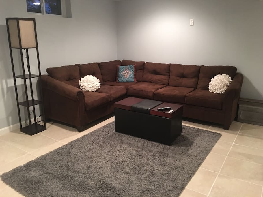 Comfy sofa, Many have slept here as well if you have more that 2 guests they can sleep here. We also have a twin bed available upon request.