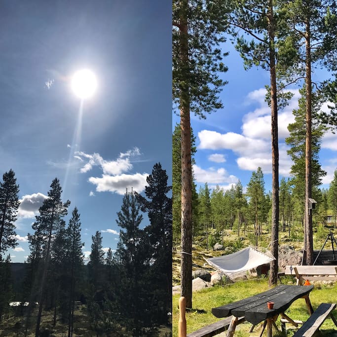 Nydelig og romslig uteplass, uten tette naboer.